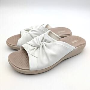 Life Stride Cherish Slide Sandals Open Toe Women's White Size US7.5M EU38